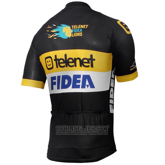 2017 Cycling Jersey Telenet Fidea Lions Black Short Sleeve and Bib Short