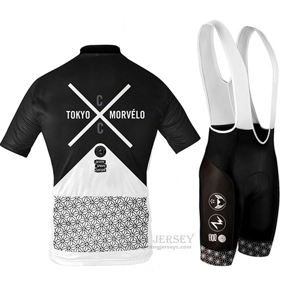 2017 Cycling Jersey Tokyo X Morvelo White and Black Short Sleeve and Bib Short