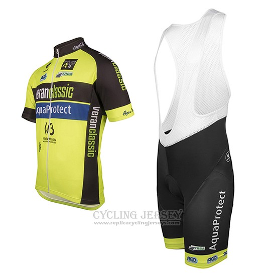 2017 Cycling Jersey Wb Verlanclassics Aquality Project Green and Black Short Sleeve and Bib Short
