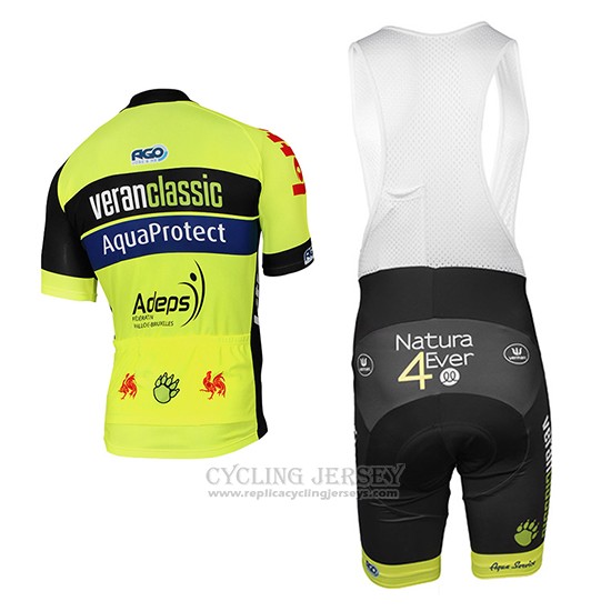 2017 Cycling Jersey Wb Verlanclassics Aquality Project Green and Black Short Sleeve and Bib Short