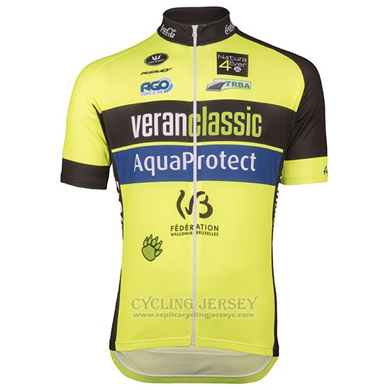 2017 Cycling Jersey Wb Verlanclassics Aquality Project Green and Black Short Sleeve and Bib Short