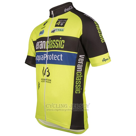 2017 Cycling Jersey Wb Verlanclassics Aquality Project Green and Black Short Sleeve and Bib Short