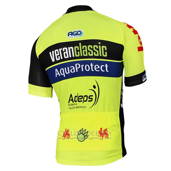 2017 Cycling Jersey Wb Verlanclassics Aquality Project Green and Black Short Sleeve and Bib Short