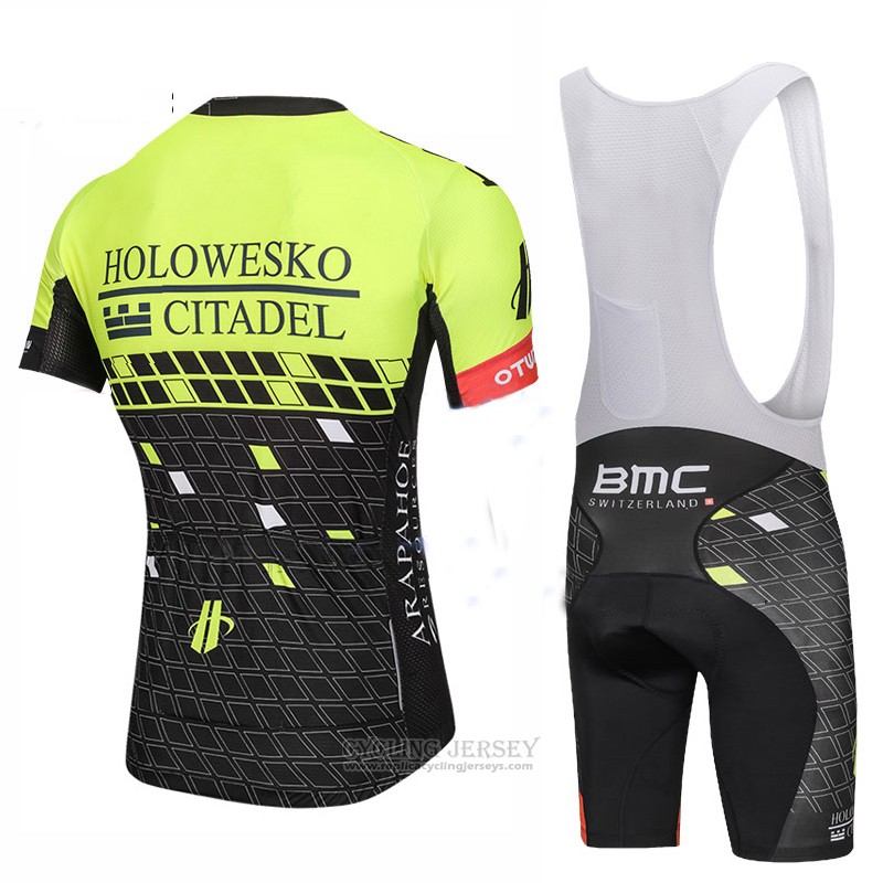 2018 Cycling Jersey Holowesko Citadel Green and Black Short Sleeve and Bib Short
