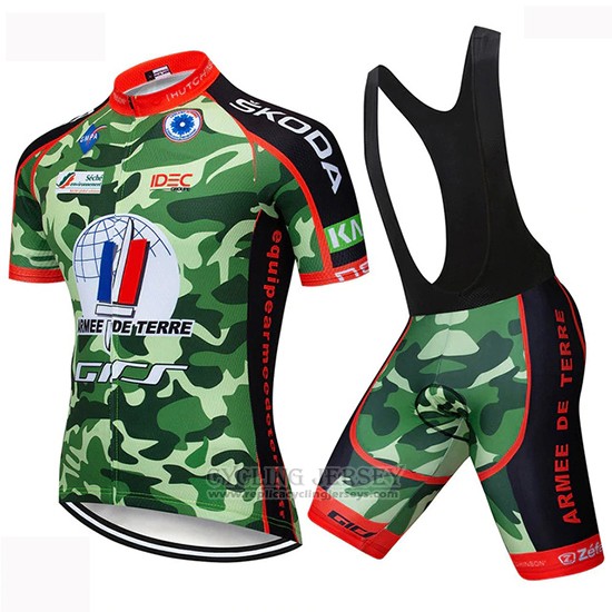 2019 Cycling Jersey Armee De Terre Camouflage Short Sleeve and Bib Short