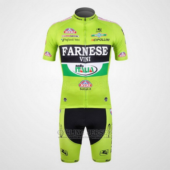 Cycling Jersey Farnese Black and Green Short Sleeve and Bib Short