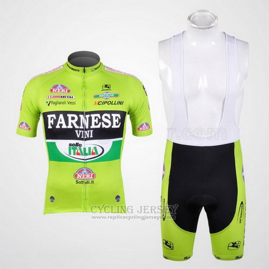 Cycling Jersey Farnese Black and Green Short Sleeve and Bib Short