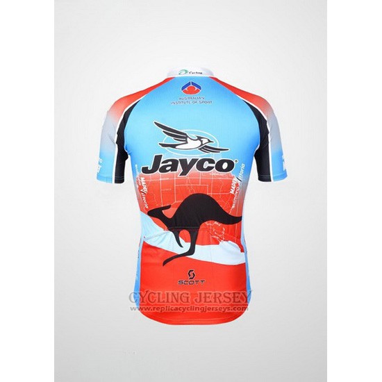 Cycling Jersey Jayco Sky Blue and Red Short Sleeve and Bib Short