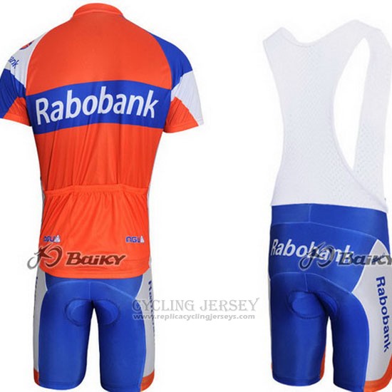 2011 Cycling Jersey Rabobank Blue and Orange Short Sleeve and Bib Short