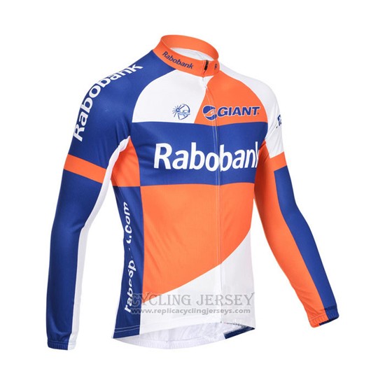 2013 Cycling Jersey Rabobank Blue and White Long Sleeve and Bib Tight