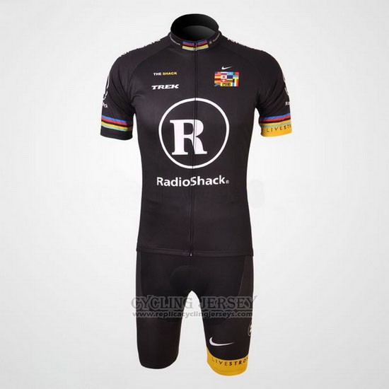 2010 Cycling Jersey Radioshack Black Short Sleeve and Bib Short Pantaloni
