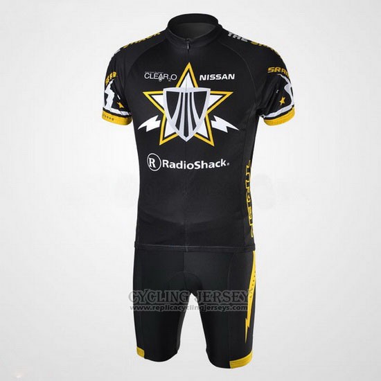 2010 Cycling Jersey Radioshack Black Short Sleeve and Bib Short Pantaloni