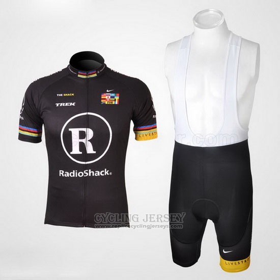 2010 Cycling Jersey Radioshack Black and Yellow Short Sleeve and Bib Short