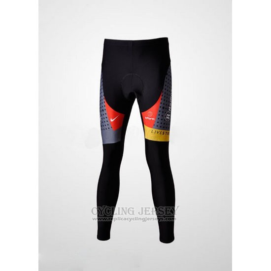 2010 Cycling Jersey Radioshack Orange and Gray Long Sleeve and Bib Tight Pantaloni