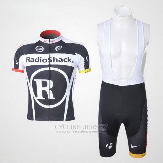 2011 Cycling Jersey Radioshack Black and White Short Sleeve and Bib Short