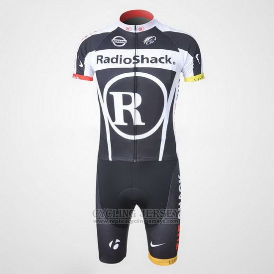 2011 Cycling Jersey Radioshack Black and White Short Sleeve and Bib Short