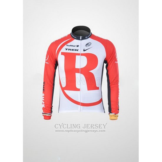 2011 Cycling Jersey Radioshack White and Red Long Sleeve and Bib Tight