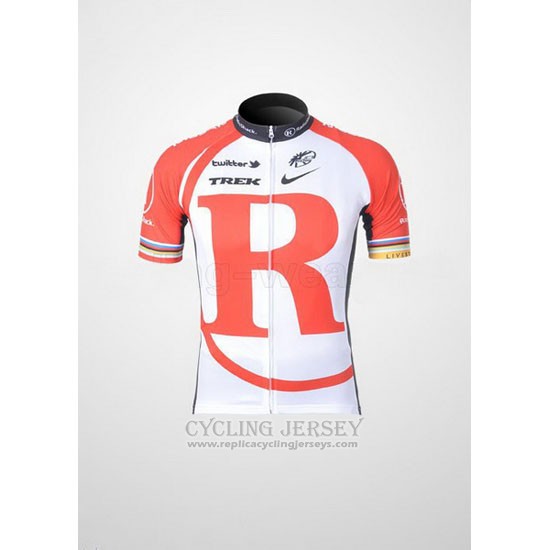 2011 Cycling Jersey Radioshack White and Red Short Sleeve and Bib Short