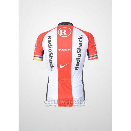 2011 Cycling Jersey Radioshack White and Red Short Sleeve and Bib Short