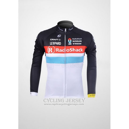2012 Cycling Jersey Radioshack Black and White Long Sleeve and Bib Tight