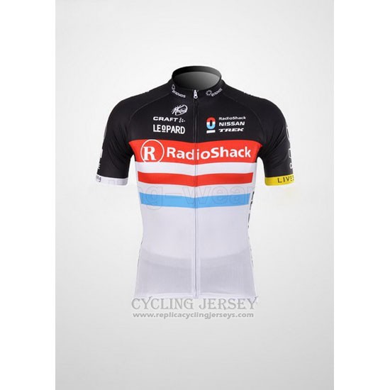 2012 Cycling Jersey Radioshack Black and White Short Sleeve and Bib Short