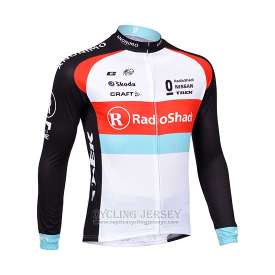 2013 Cycling Jersey Radioshack White and Black Long Sleeve and Bib Tight
