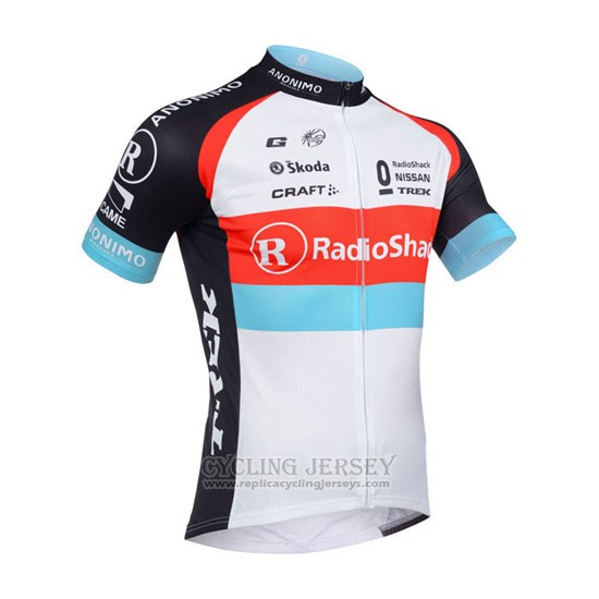2013 Cycling Jersey Radioshack White and Black Short Sleeve and Bib Short