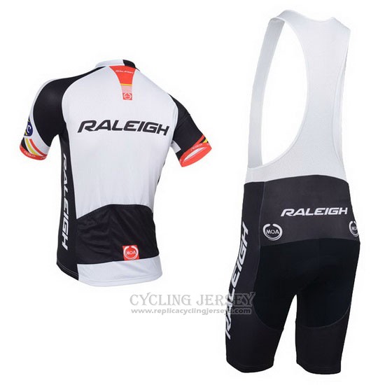 2013 Cycling Jersey Raleigh White and Black Short Sleeve and Bib Short