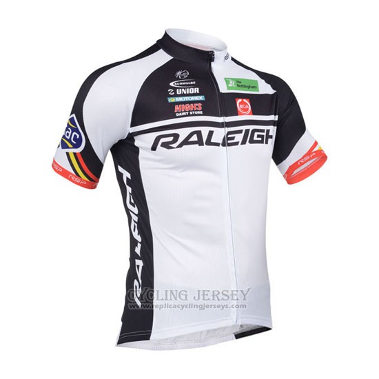 2013 Cycling Jersey Raleigh White and Black Short Sleeve and Bib Short