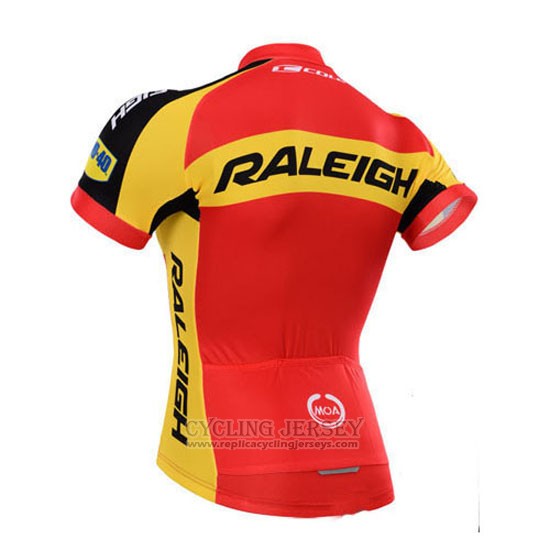 2014 Cycling Jersey Raleigh Black and Red Short Sleeve and Bib Short