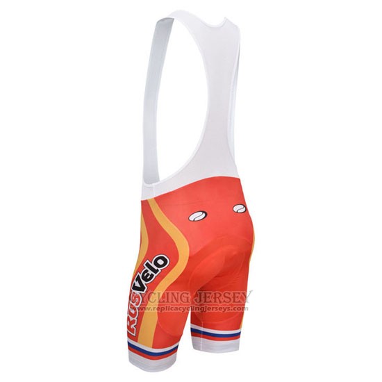 2013 Cycling Jersey Rusvelo Red Short Sleeve and Bib Short