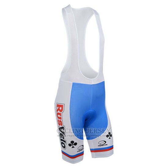 2013 Cycling Jersey Rusvelo White and Red Short Sleeve and Bib Short