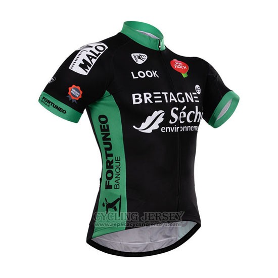 2015 Cycling Jersey Seche Black and Green Short Sleeve and Bib Short
