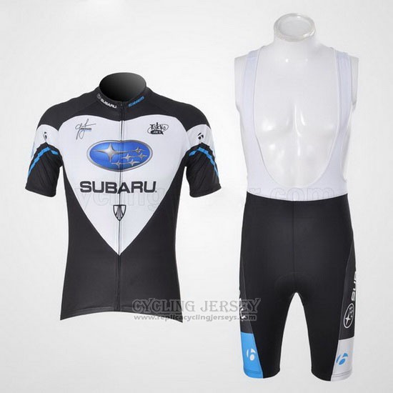 2011 Cycling Jersey Subaru Black and White Short Sleeve and Bib Short