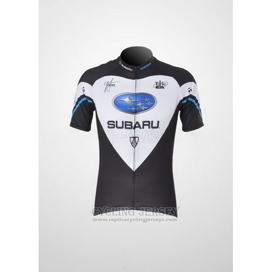 2011 Cycling Jersey Subaru Black and White Short Sleeve and Bib Short