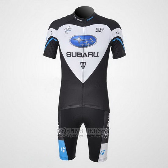 2011 Cycling Jersey Subaru Black and White Short Sleeve and Bib Short