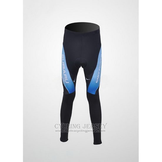 2011 Cycling Jersey Subaru Sky Blue and Black Long Sleeve and Bib Tight Pantaloni