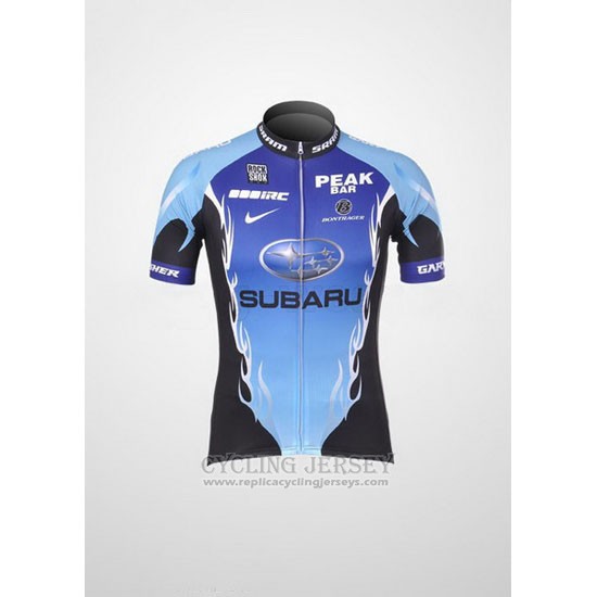 2011 Cycling Jersey Subaru Sky Blue and Black Short Sleeve and Bib Short