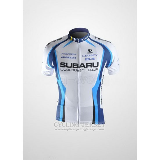 2011 Cycling Jersey Subaru Sky Blue and White Short Sleeve and Bib Short