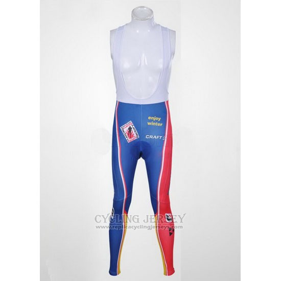 2011 Cycling Jersey Subaru Sky Blue and Yellow Long Sleeve and Bib Tight