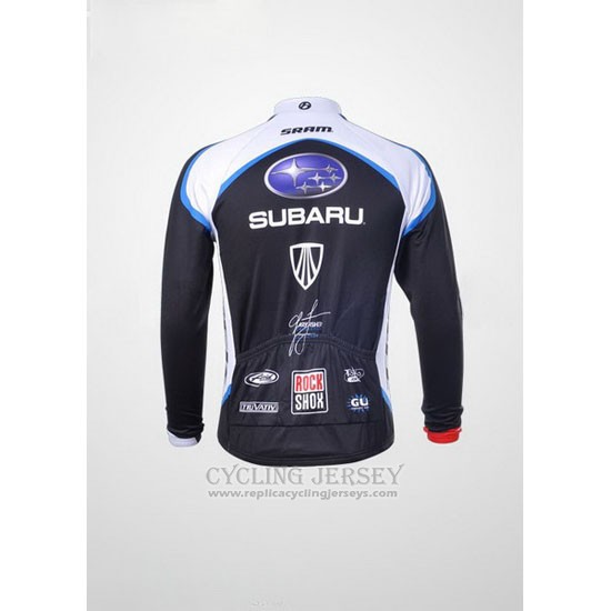 2011 Cycling Jersey Subaru White and Black Long Sleeve and Bib Tight
