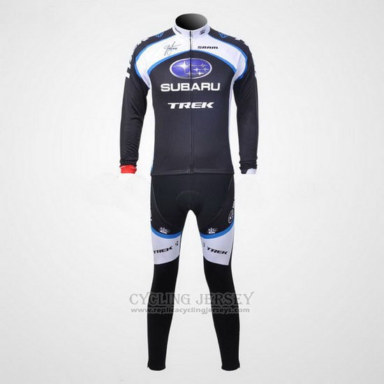 2011 Cycling Jersey Subaru White and Black Long Sleeve and Bib Tight