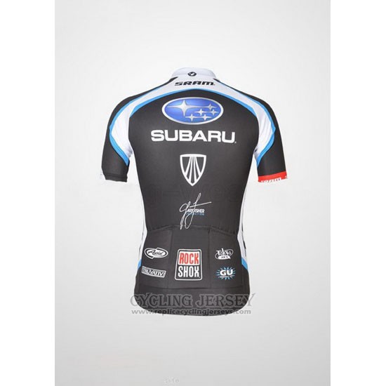 2011 Cycling Jersey Subaru White and Black Short Sleeve and Bib Short