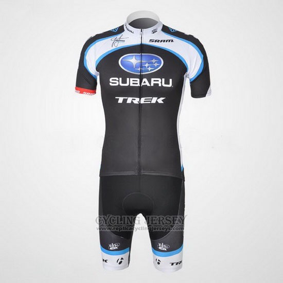 2011 Cycling Jersey Subaru White and Black Short Sleeve and Bib Short