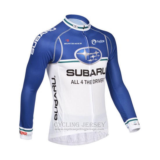 2013 Cycling Jersey Subaru Blue and White Long Sleeve and Bib Tight