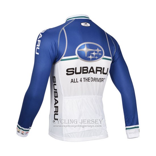 2013 Cycling Jersey Subaru Blue and White Long Sleeve and Bib Tight