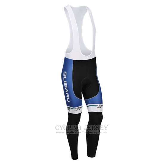 2013 Cycling Jersey Subaru Blue and White Long Sleeve and Bib Tight