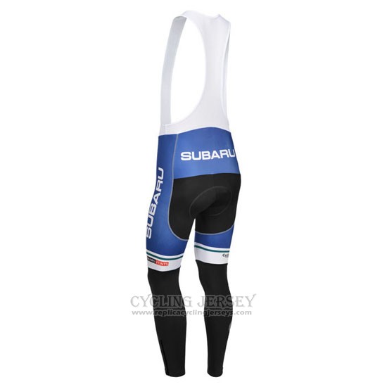 2013 Cycling Jersey Subaru Blue and White Long Sleeve and Bib Tight