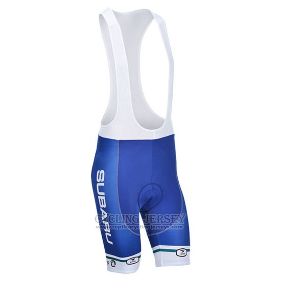 2013 Cycling Jersey Subaru White and Sky Blue Short Sleeve and Bib Short