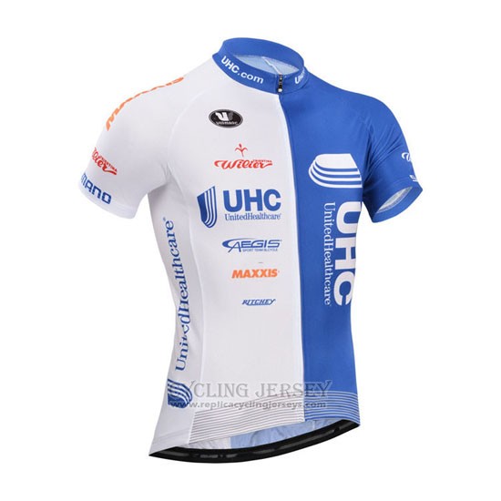 2014 Cycling Jersey UHC White and Sky Blue Short Sleeve and Bib Short
